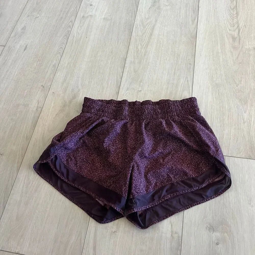Athleta Womens Shorts Printed Mesh Racer Run Mid Rise Elastic waistband size s